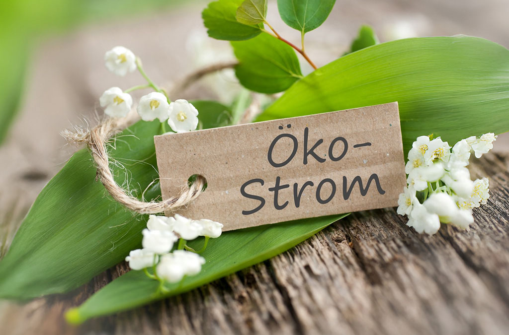 Auf einem Schild steht Ökostrom